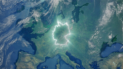 Realistic Earth Glowing Borders Germany © cinecycle