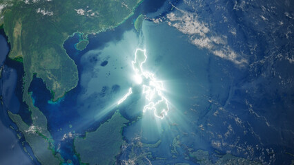 Realistic Earth Glowing Borders Philippines