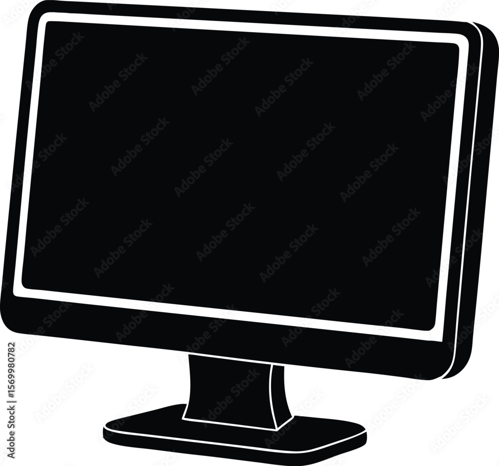 Poster monitor screen: an isolated image of a computer monitor screen against a solid background, showcasin