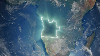 Realistic Earth Glowing Borders Angola