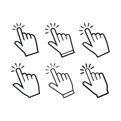 Obraz premium Hand cursor icons pointing and clicking pointer selection