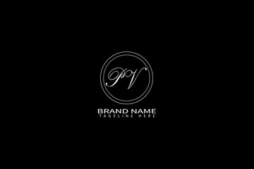 PV Monogram Logo Design Elegant Minimalist Letter Logo for Premium Brand Identity