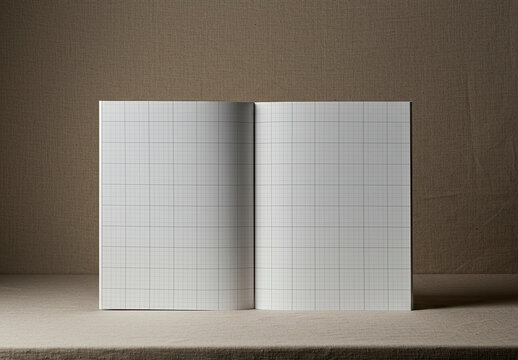 Stand Open Pages Magazine Brochure Mockup