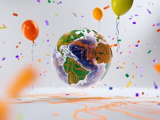 Global Network Celebration Festive Balloons
