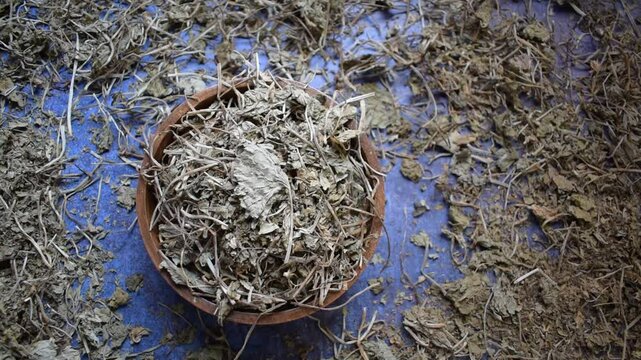Raw whole dried Bacopa monnieri herb