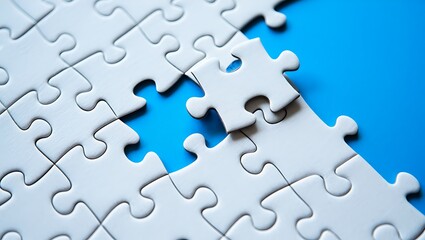 Obraz premium Uncompleted Jigsaw Puzzle A Symbol of Challenges and Solutions