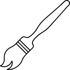 Obraz premium Artistic Brush Strokes: A simple yet elegant outline of a paintbrush ready to bring art to life, with a touch of creativity.