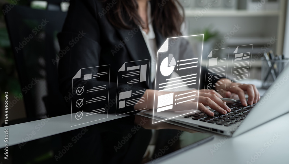 Poster cloud-based document systems improve access, security, and workflow, enabling paperless, productive 
