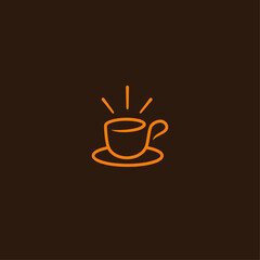 Morning coffee logo icon flat vector design