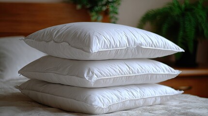 Elegant stacked pillows in a minimal bedroom setting showcasing texture and design for interior decor inspiration