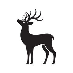 Deer Drinking Water From River Silhouette