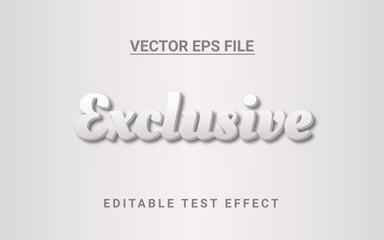 Exclusive text effect with 3d shadow and gradient on a light background.