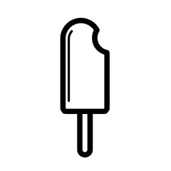 Minimal outline popsicle icon in bold black style for UI and web graphics - concept of simplicity and digital food representation