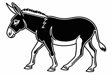 coloring page line art the donkey black vector