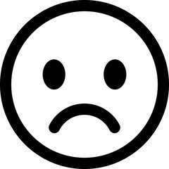 Sad emoticon emoji icon. Sad emoticon icon expression isolated on transparent background. Disappointment, unhappy, sadness emoticon with a downturned mouth vector illustration.
