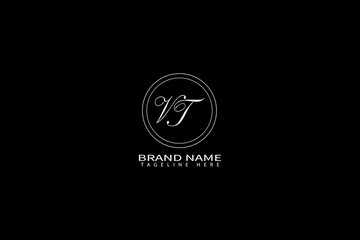 Minimal VT Letter Logo Design Elegant Monogram for Luxury Branding & Identity