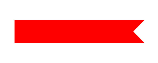 Simple red banner bar isolated on transparent background. Blank copy space or template for labels, tags, text box, sticker. Graphic design elements, PNG