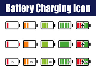 Battery Charging Icon Split Power Level Vector Symbol