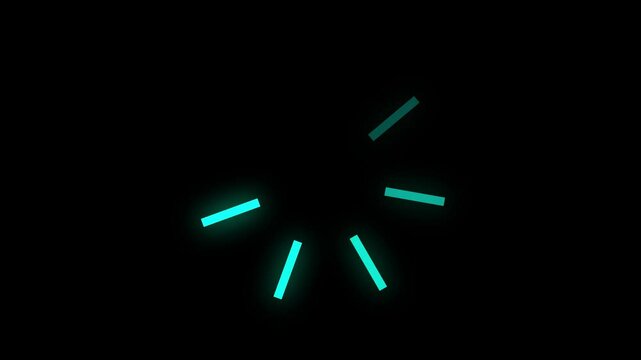 Refresh icon neon glowing line isolated animation. loading white circle icon on black background. Circle on center place for your logo and text.