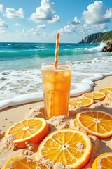AI immagine di una nuova bevanda estiva fresca e dissetante 018