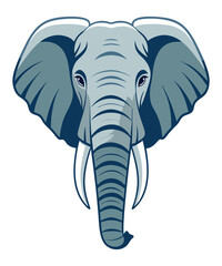 Majestic Elephant Head Vector Illustration.