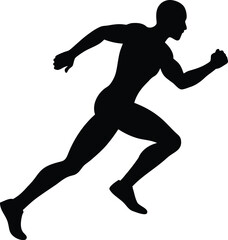 Silhouette of a Man Running
