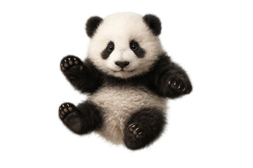 Fototapeta premium Cute baby panda bear isolated on a transparent background, friendly animal