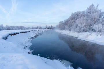 winter landscape with river