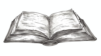 Hand-Drawn Open Book Illustration: Literary Vector Design for Reading, Knowledge, and Education. ink