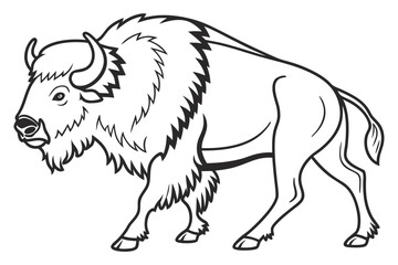 coloring page line art the buffalo black vector