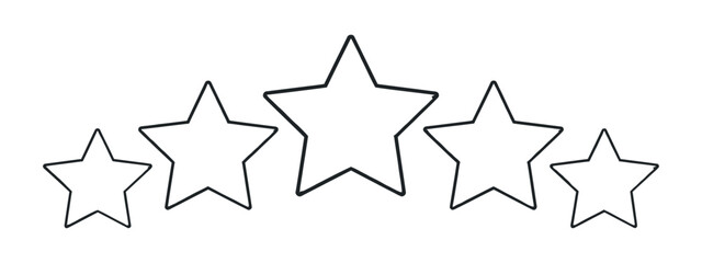 Five Star Rating Icon vector illustration of an white background with hearts