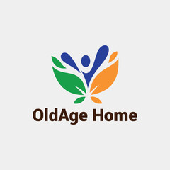 elder take care home logo design vector