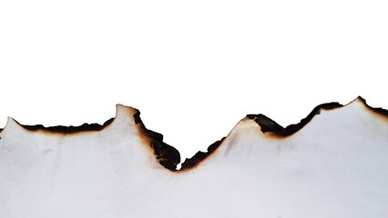 Real Burned Paper Edge, Grunge Texture, bottom side, Isolated on Transparent Background, ideal for...