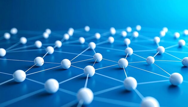 Abstract network of connected spheres