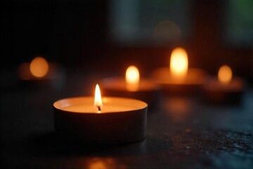 Flickering Candlelight Peaceful Warm Glow Illuminating Darkness, Perfect for Meditation, Relaxation, and Spiritual Themes