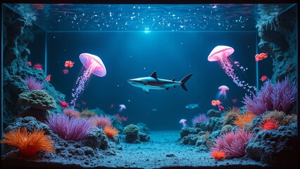 Dreamy underwater ecological landscape
