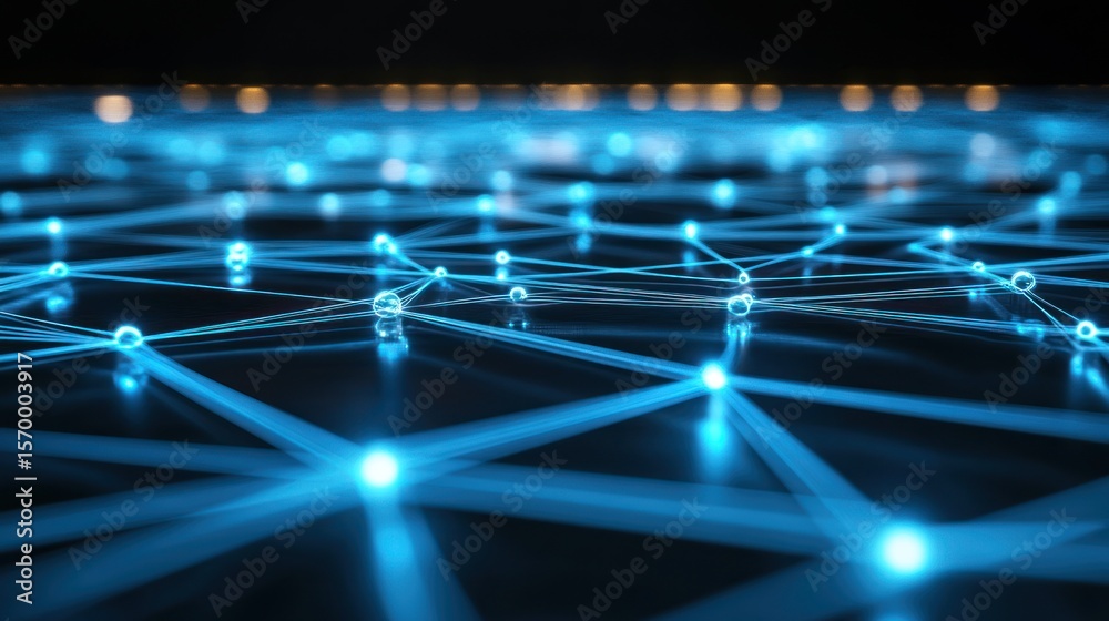 Poster abstract network connection: digital data flow visualization