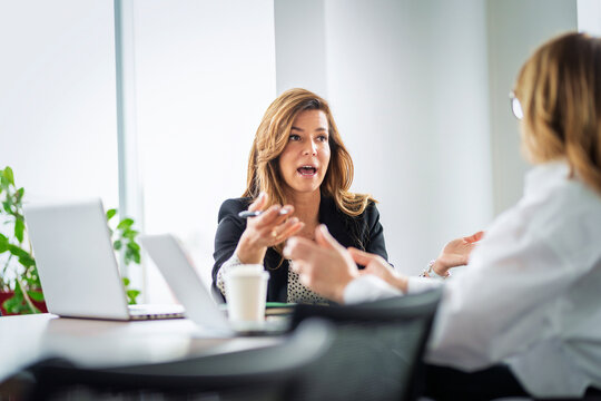 Group of business people working in a modern office