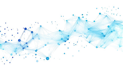 Naklejka premium Abstract blue network connection isolated on transparent background