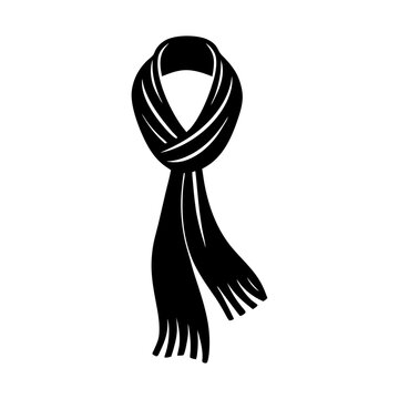 black scarf simple design clip art preview
