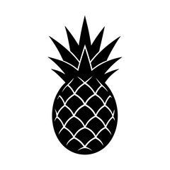 Obraz premium Pineapple tropical fruit summer food exotic vector illustration silhouette