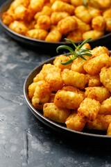 Homemade Baked Fried Tater tots Potatoes with Ketchup