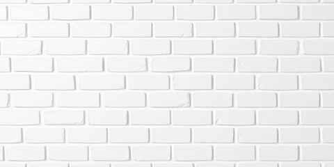 Fototapeta premium Clean white brick wall, seamless texture Repeating solid brick pattern ideal for backgrounds, building material, solid