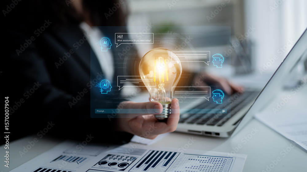 Poster ai chatbot interface facilitates communication, chatbot, and ai interaction for automated user suppo