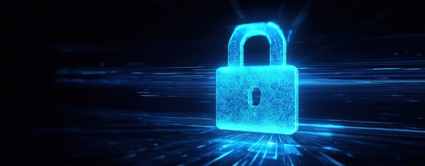 The digital lock representing advanced security and encryption in modern technology.