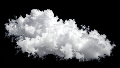 White clouds on black background