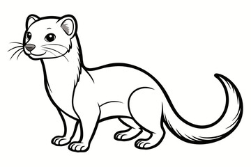 coloring page line art the weasel black vector