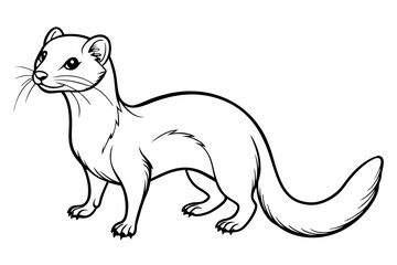 coloring page line art the weasel black vector