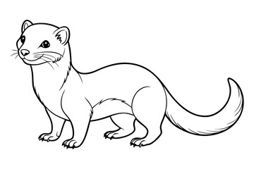 coloring page line art the weasel black vector