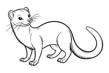 coloring page line art the weasel black vector